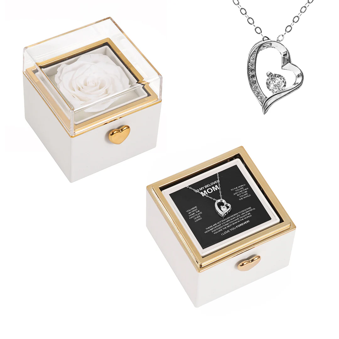 14K White Gold Necklace with Surprise Rosebox - To My Mom - Image 11