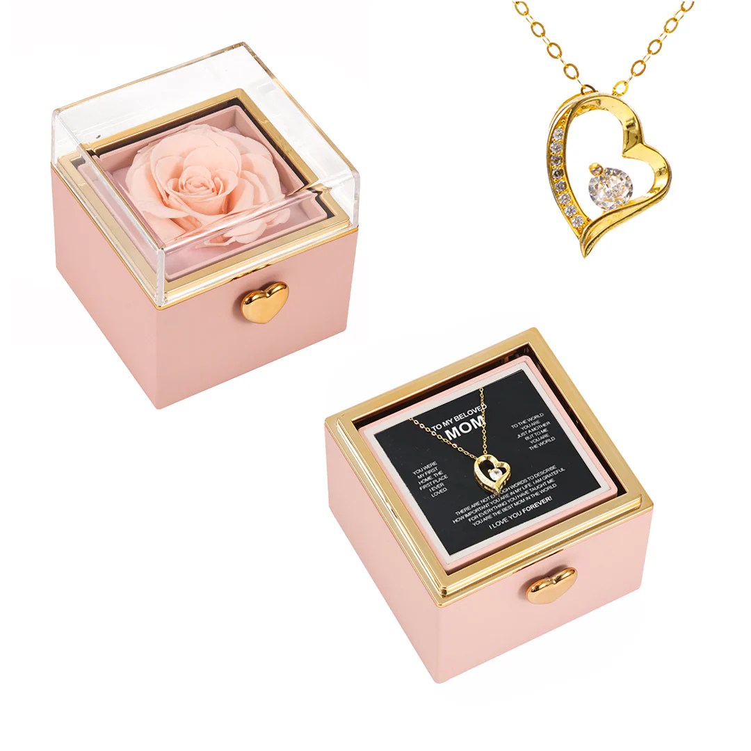 14K White Gold Necklace with Surprise Rosebox - To My Mom - Image 9