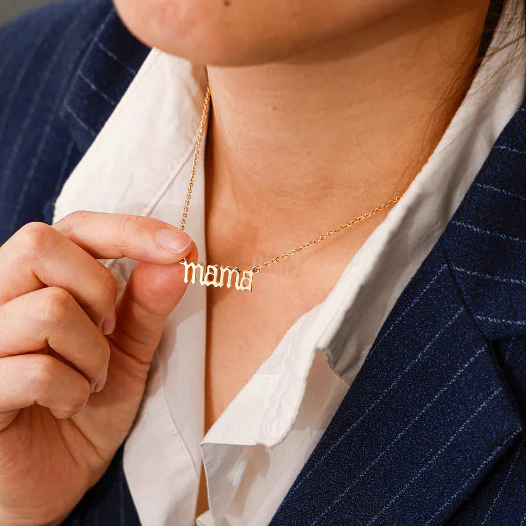 Sterling Silver - MAMA Letter Necklace - Image 2