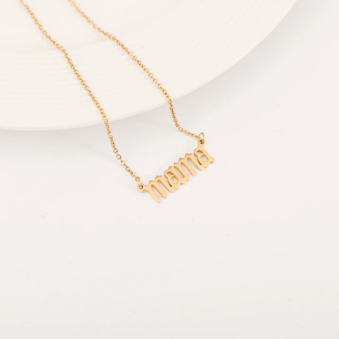 Sterling Silver - MAMA Letter Necklace - Image 6