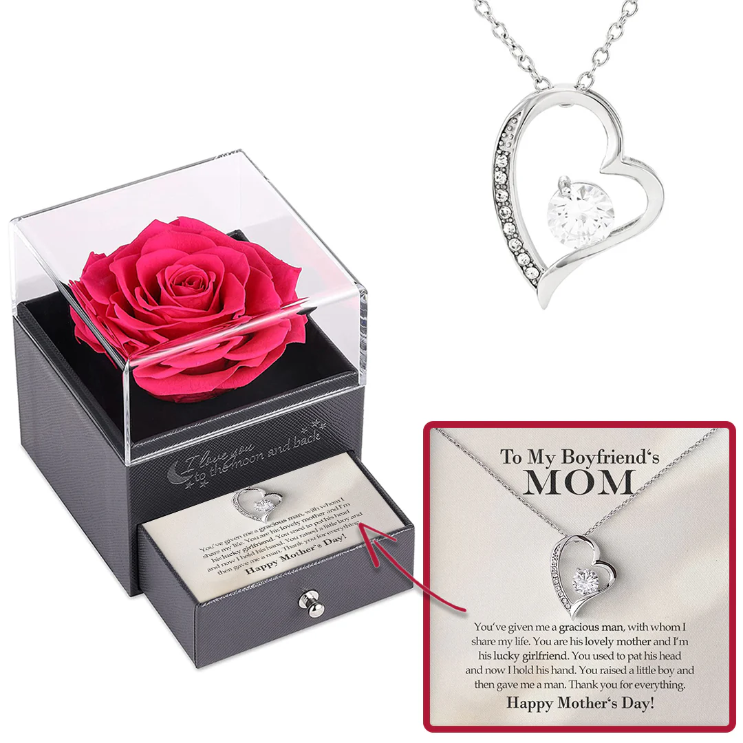 Sterling Silver Necklace with Rose Box - To My Friend´s Mom
