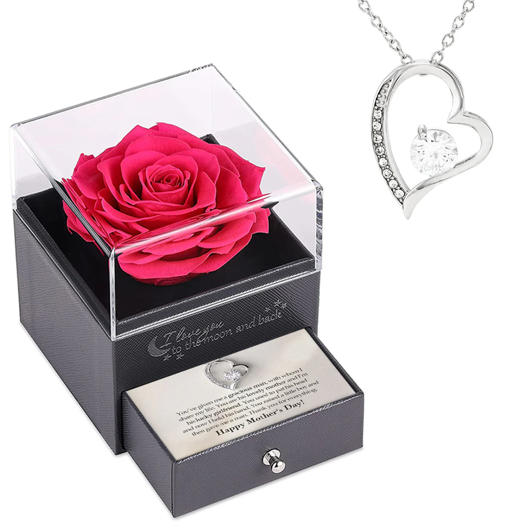 Sterling Silver Necklace with Rose Box - To My Friend´s Mom - Image 3