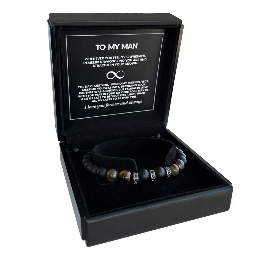 Beaded Bracelet "To My Man - Straighten Your Crown"