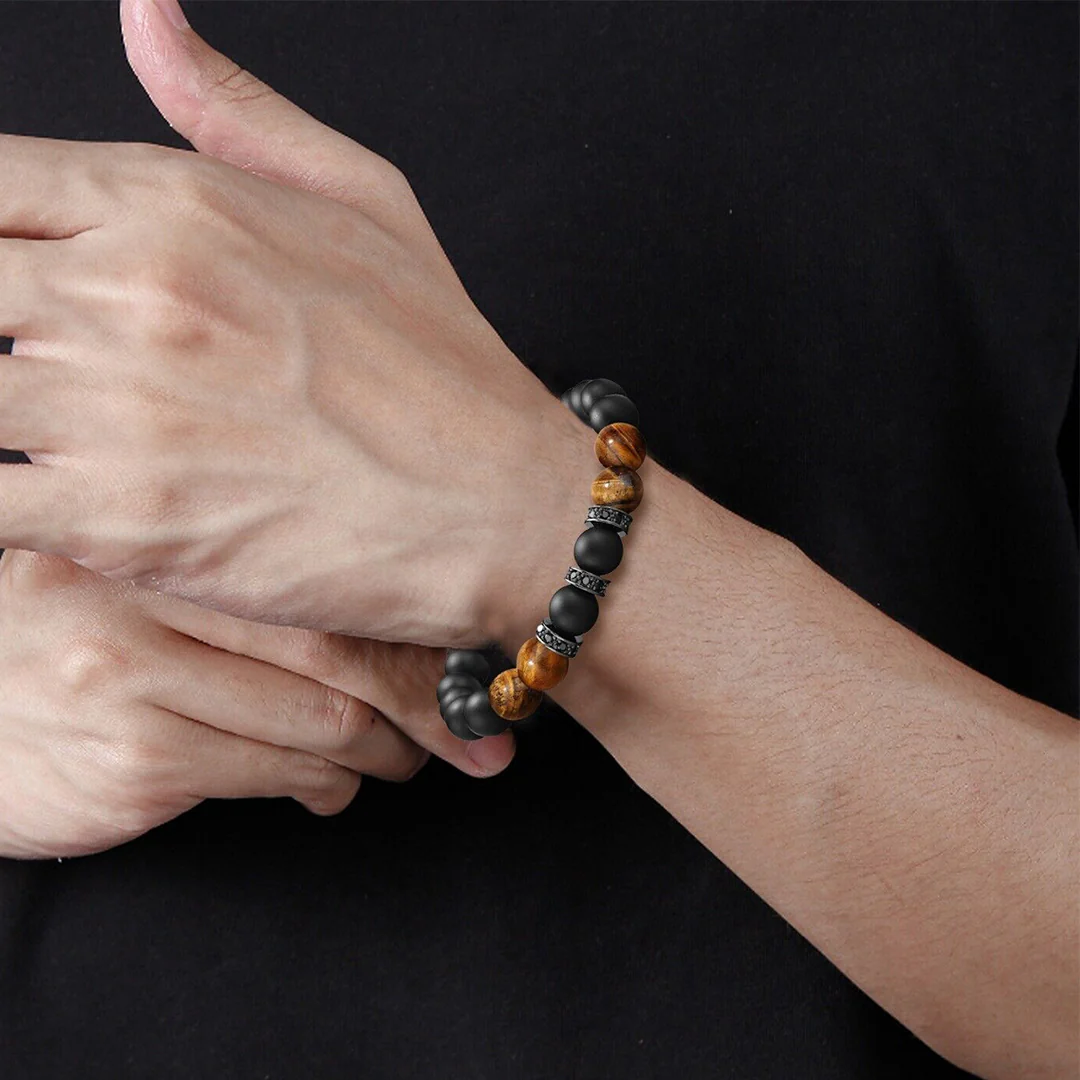 Beaded Bracelet "To My Man - Straighten Your Crown" - Image 3