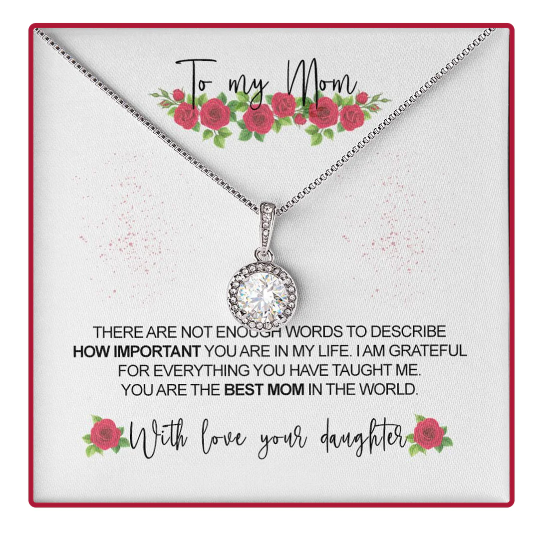 Sterling Silver Necklace - With Real Rose - To my Mom - Image 5
