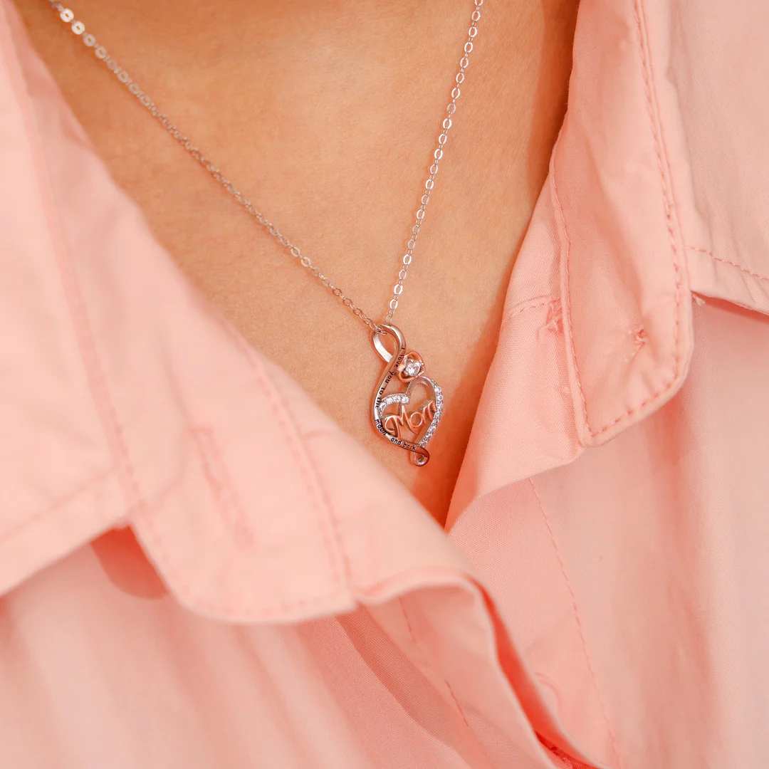 Sterling Silver - MOM Letter Necklace - Image 3