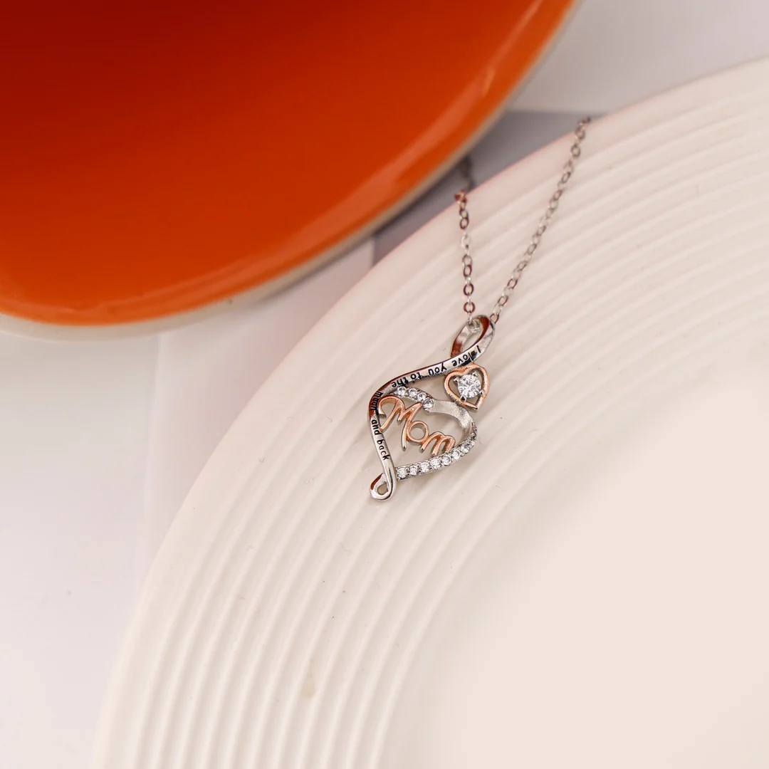 Sterling Silver - MOM Letter Necklace - Image 4