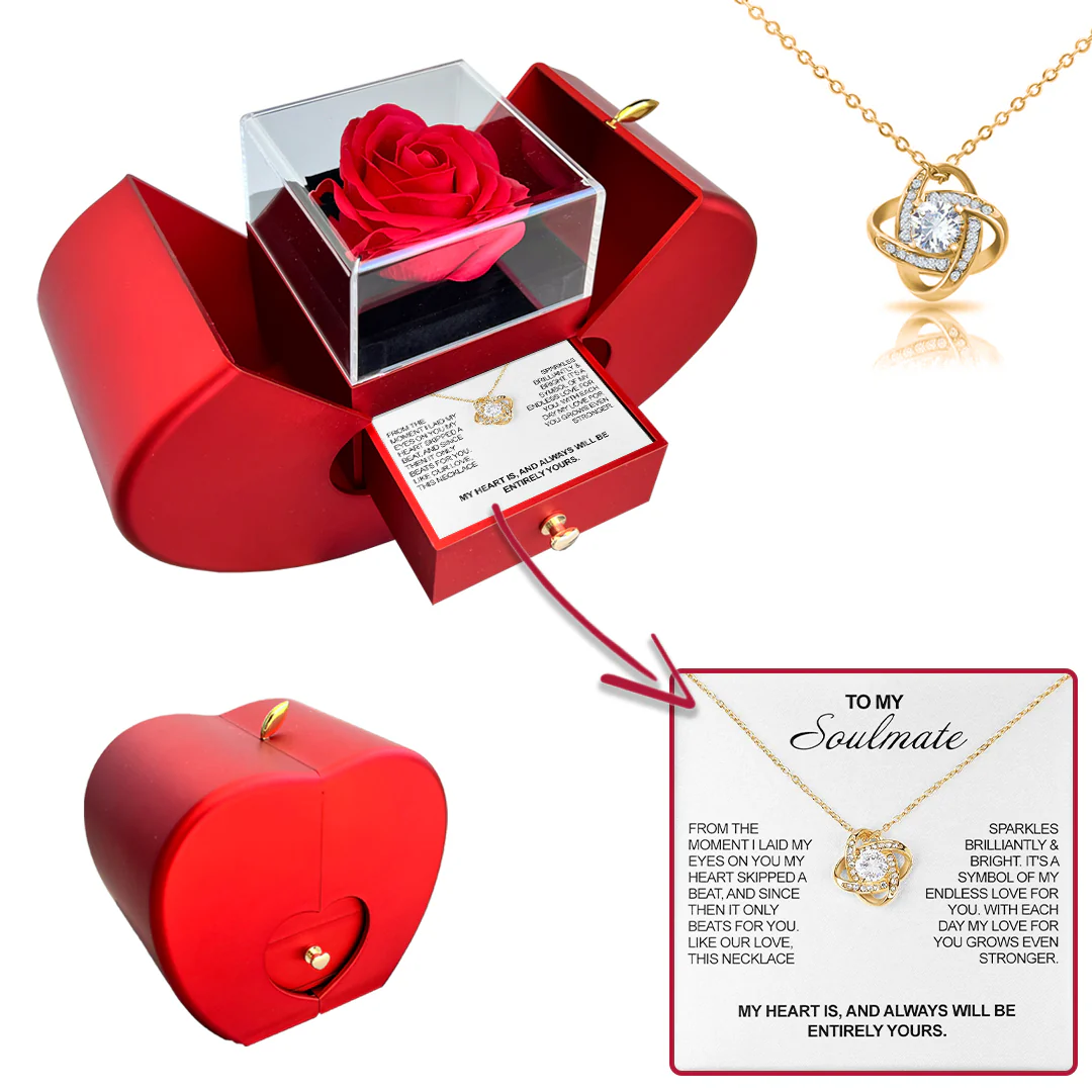 Sterling Silver Necklace - With Real Rose - To My Soulmate - Image 5