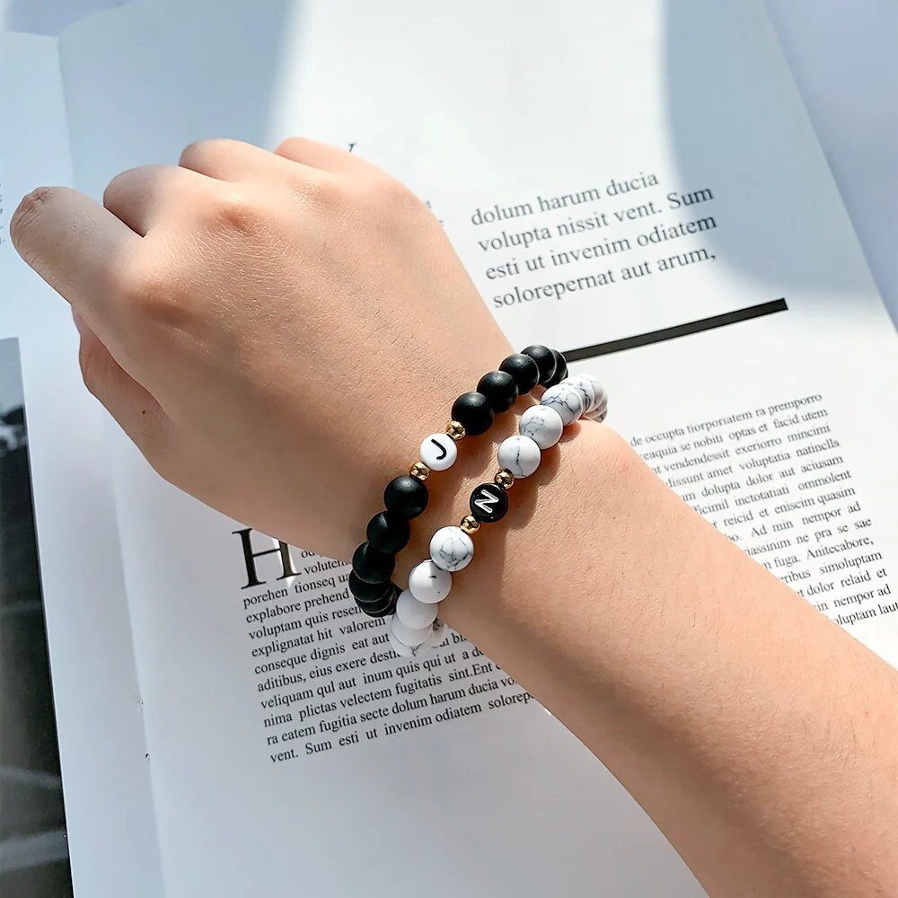 Pearl bracelet with initial - Image 2