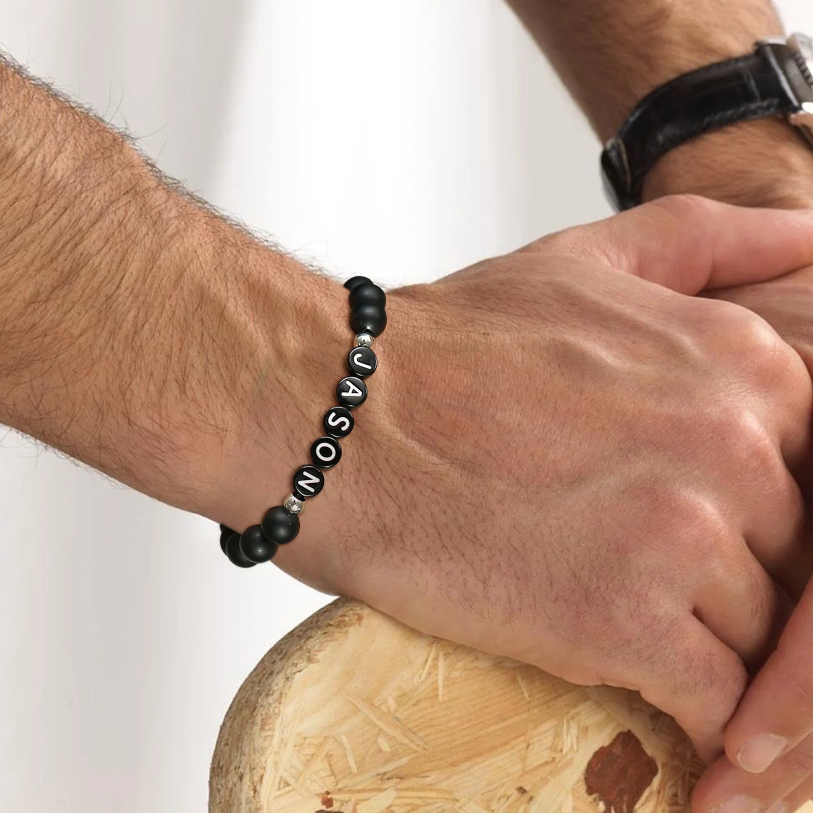 Pearl bracelet with initial - Image 6