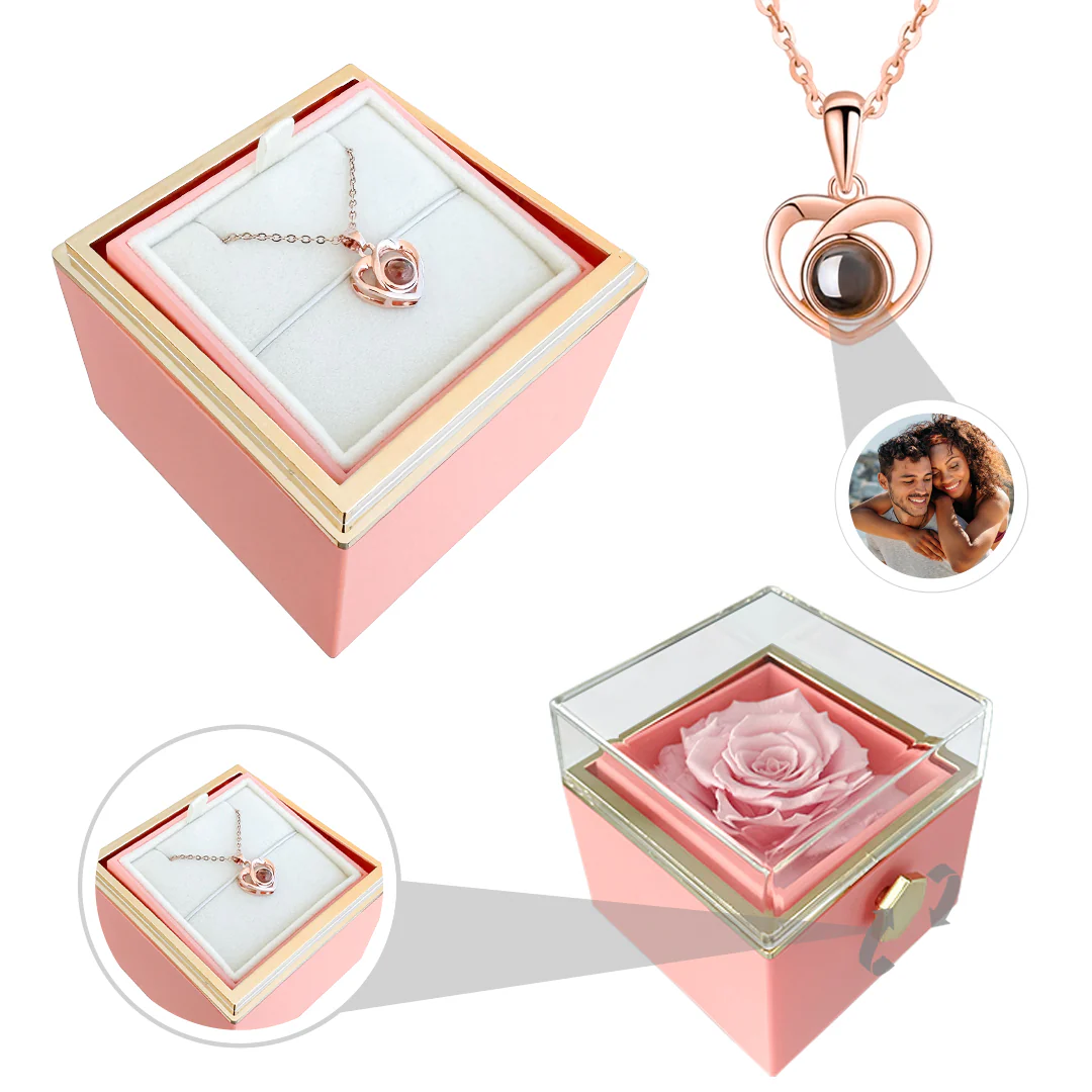 Personalized photo necklace - With Real Rose - Image 10