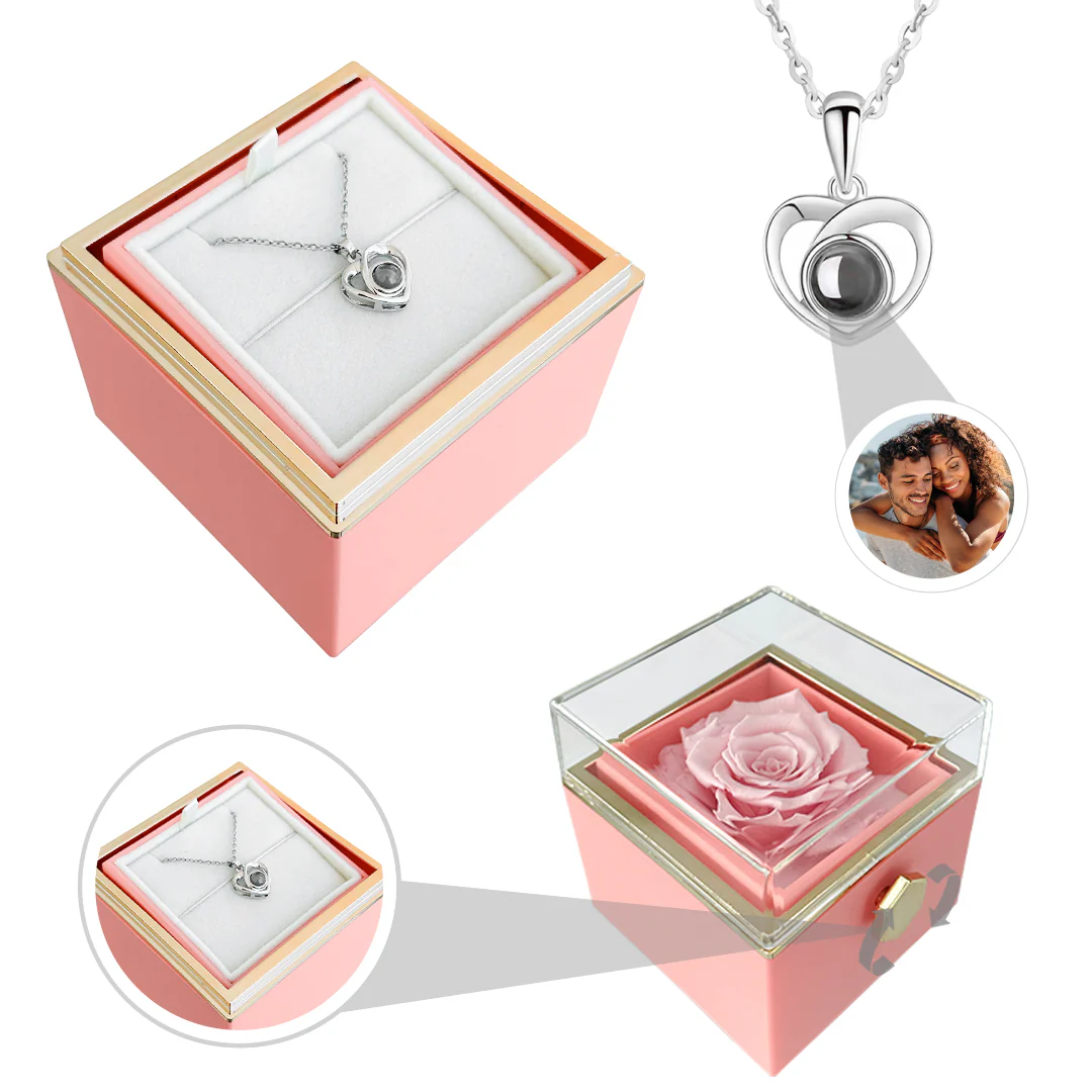 Personalized photo necklace - With Real Rose - Image 11