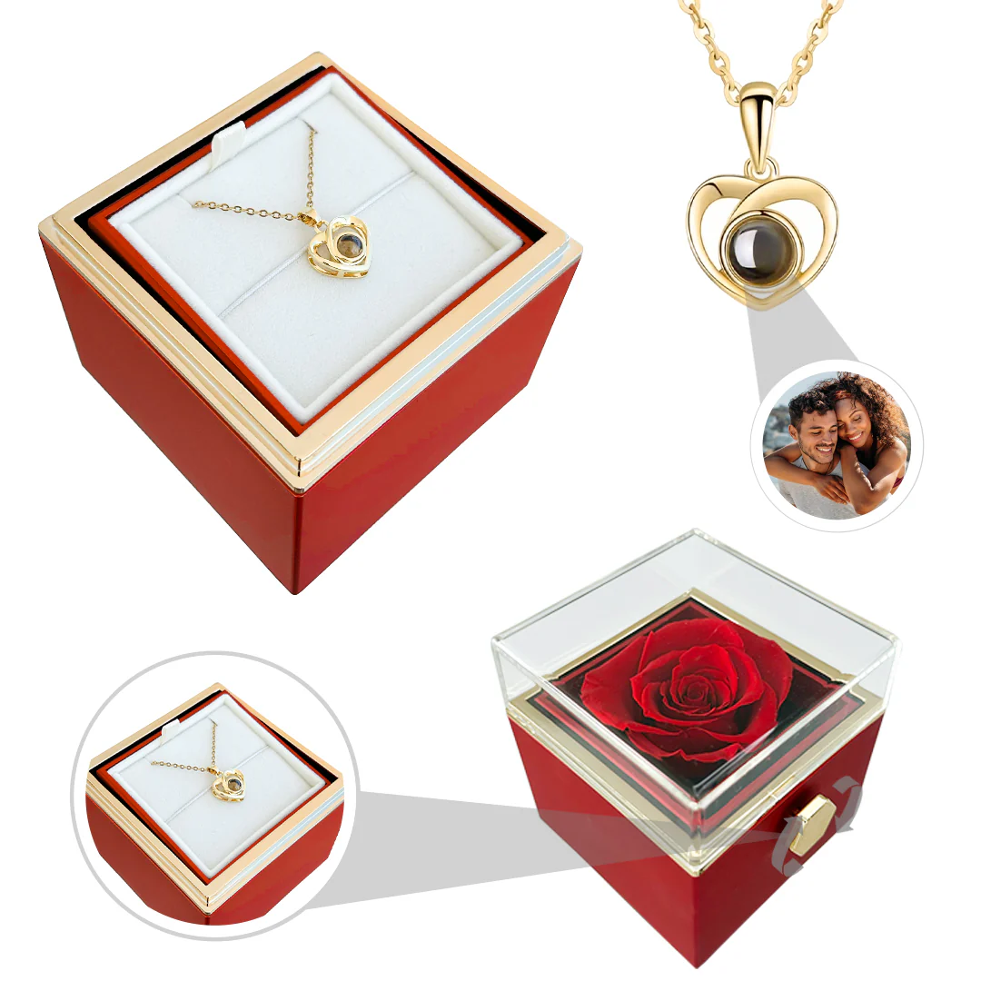 Personalized photo necklace - With Real Rose - Image 12