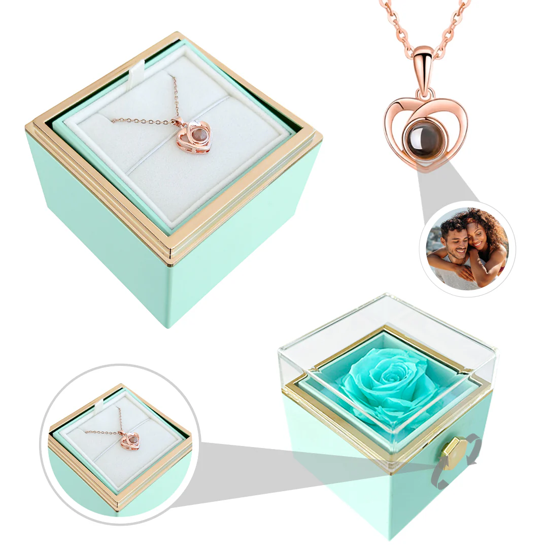 Personalized photo necklace - With Real Rose - Image 15