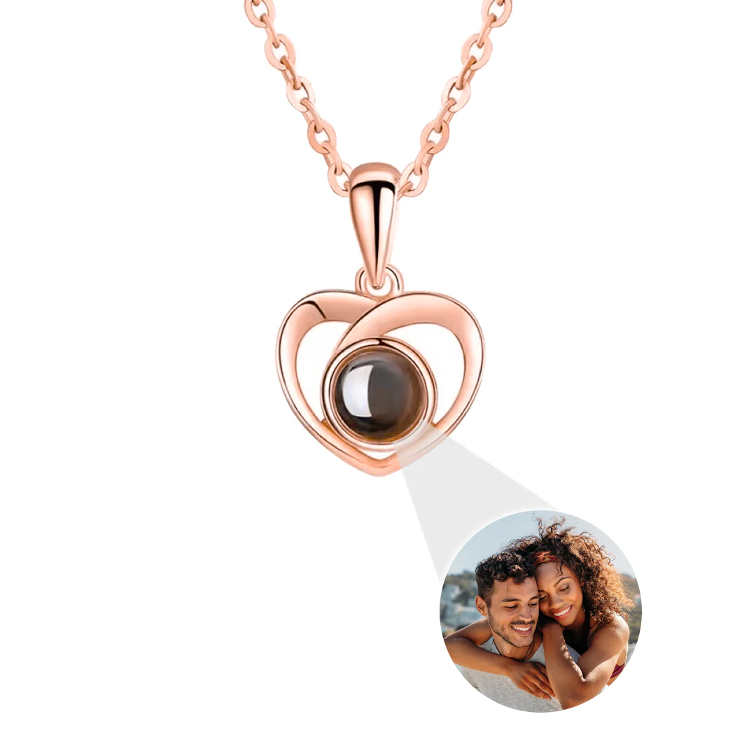 Personalized photo necklace - With Real Rose - Image 2