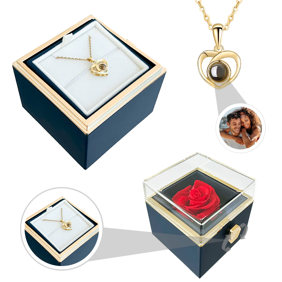 Personalized photo necklace - With Real Rose - Image 6