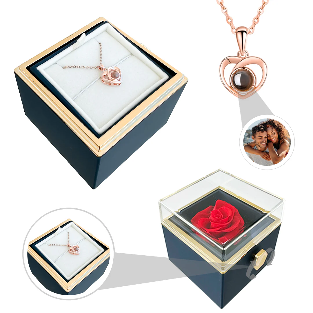 Personalized photo necklace - With Real Rose - Image 7
