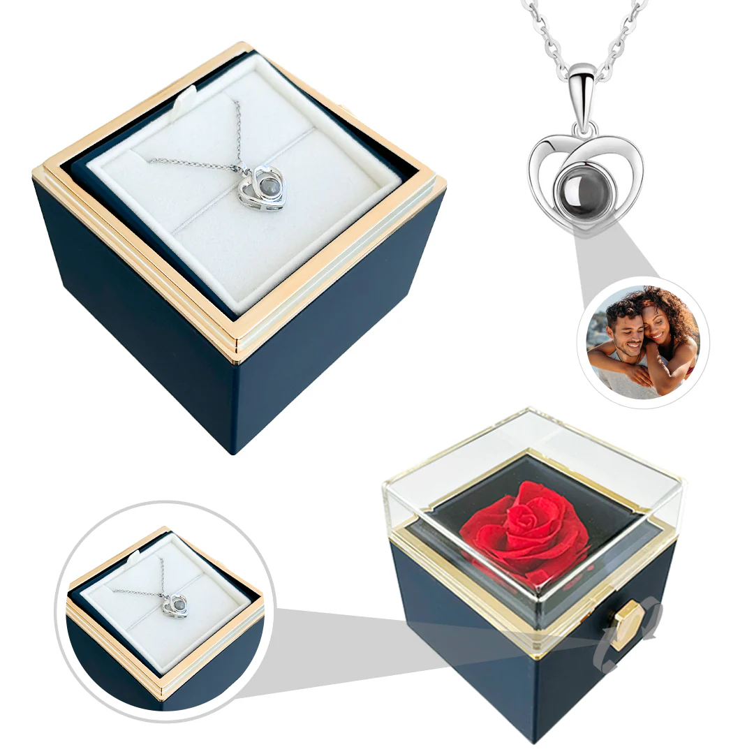 Personalized photo necklace - With Real Rose - Image 8