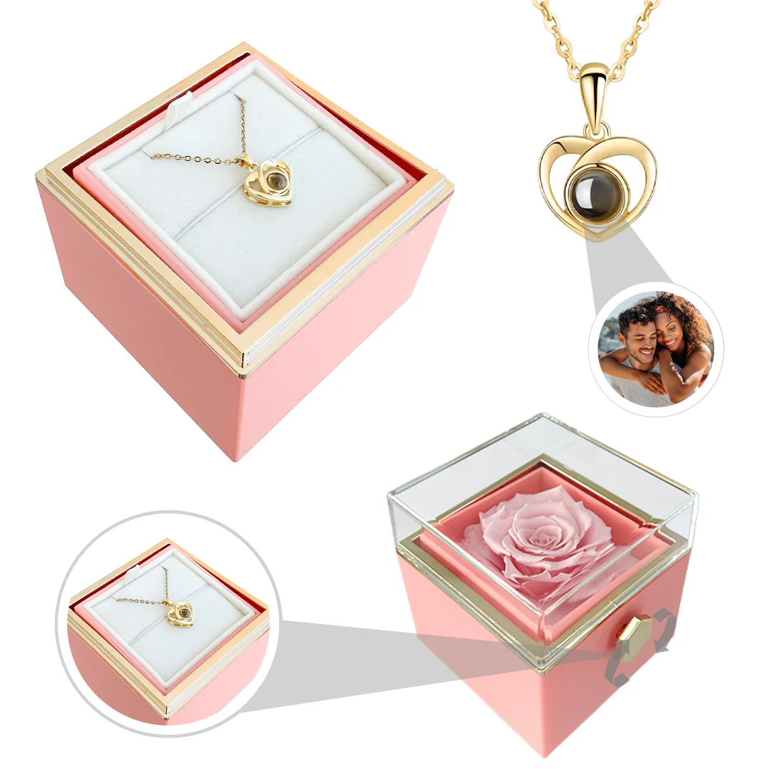 Personalized photo necklace - With Real Rose - Image 9