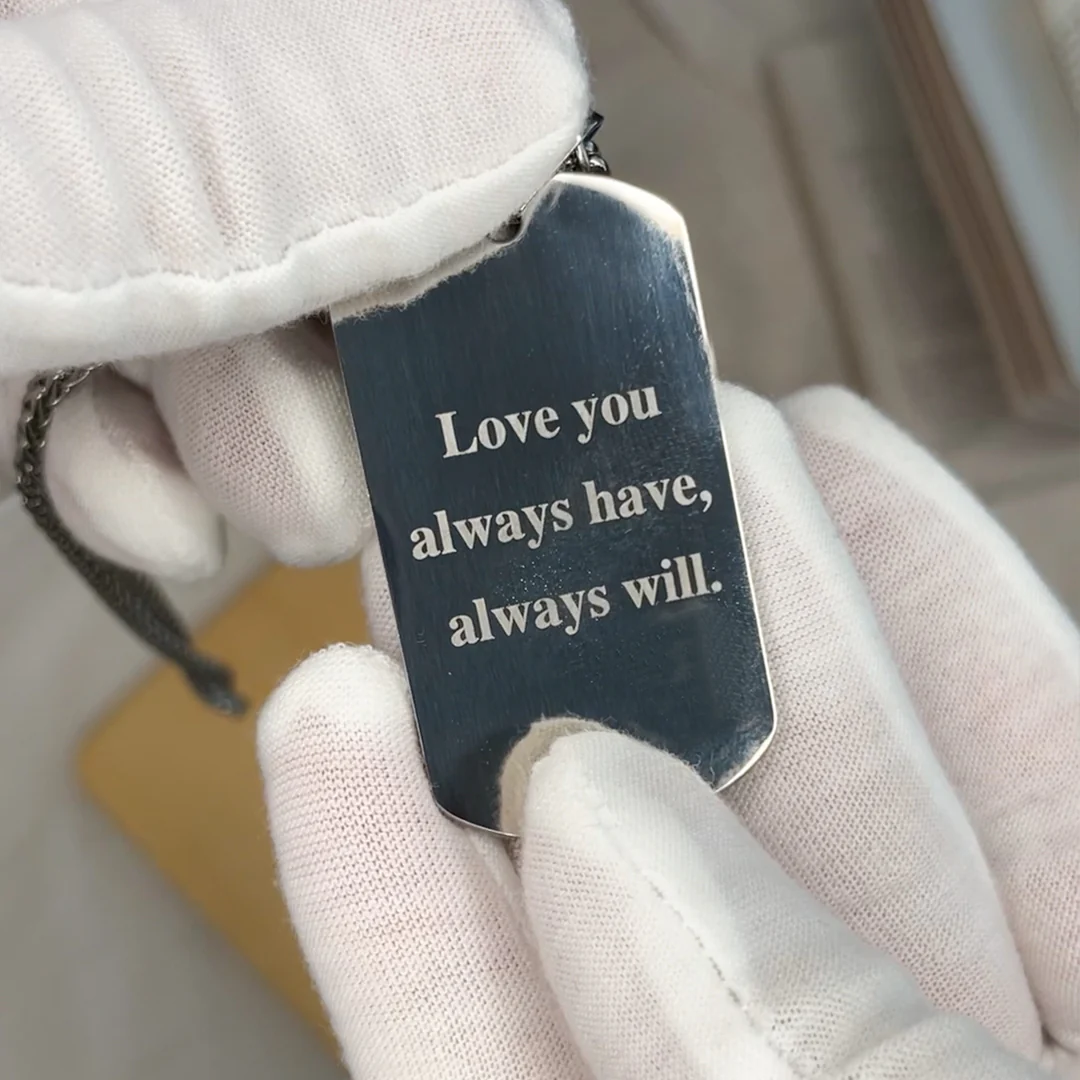Photo Engraved Military Necklace - I Love You - Image 3