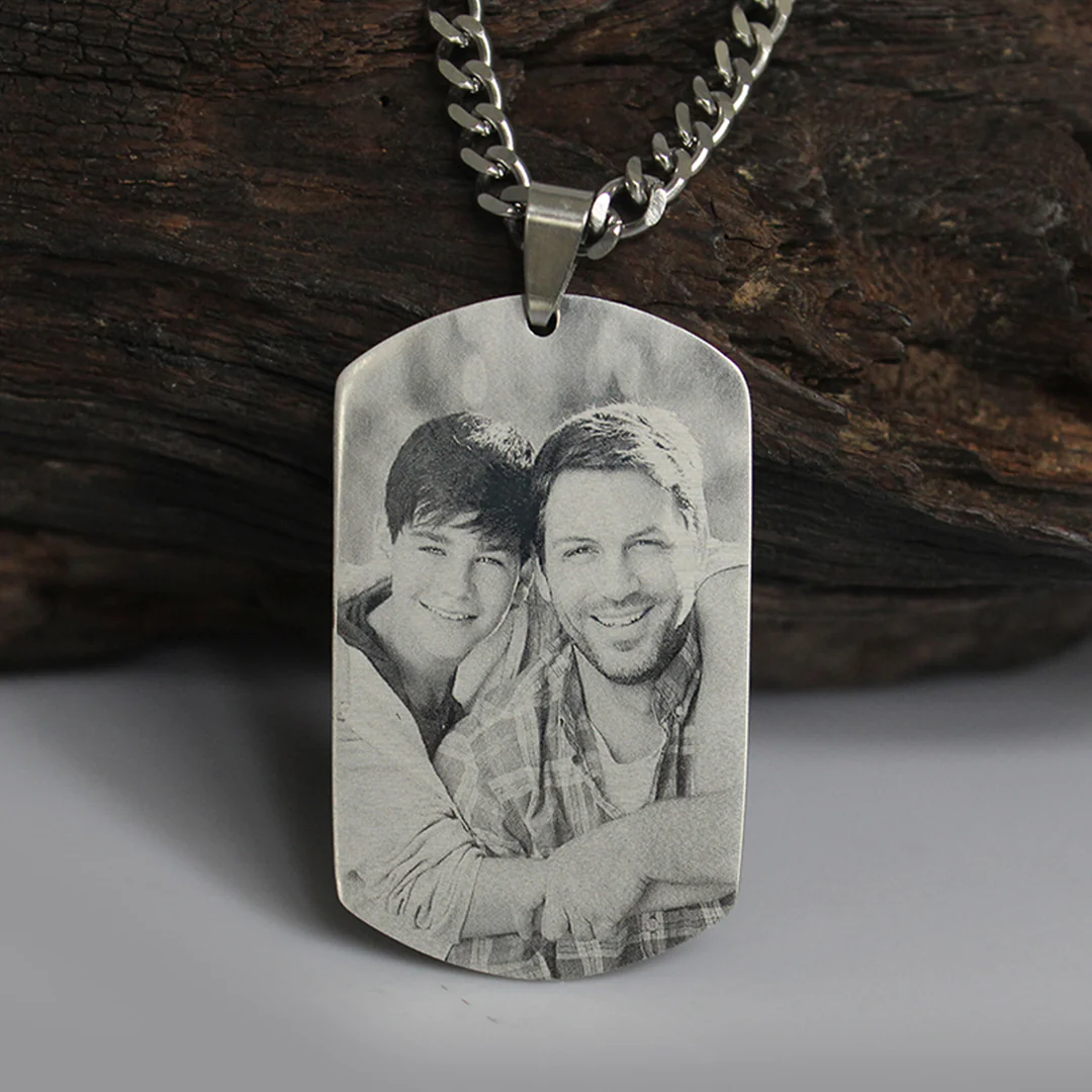Photo Engraved Military Necklace - I Love You - Image 4