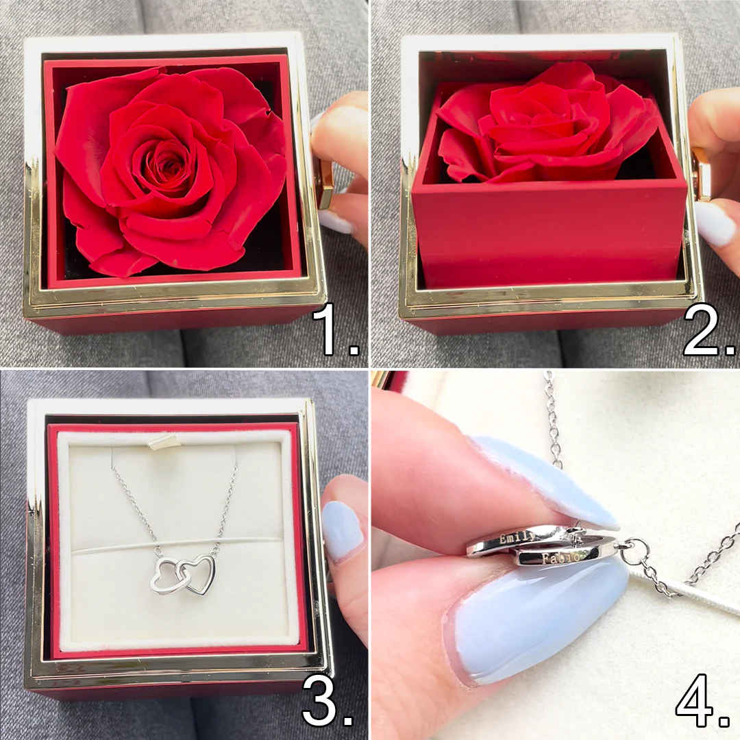 Engraved Name Necklace - With Real Rose - Image 23