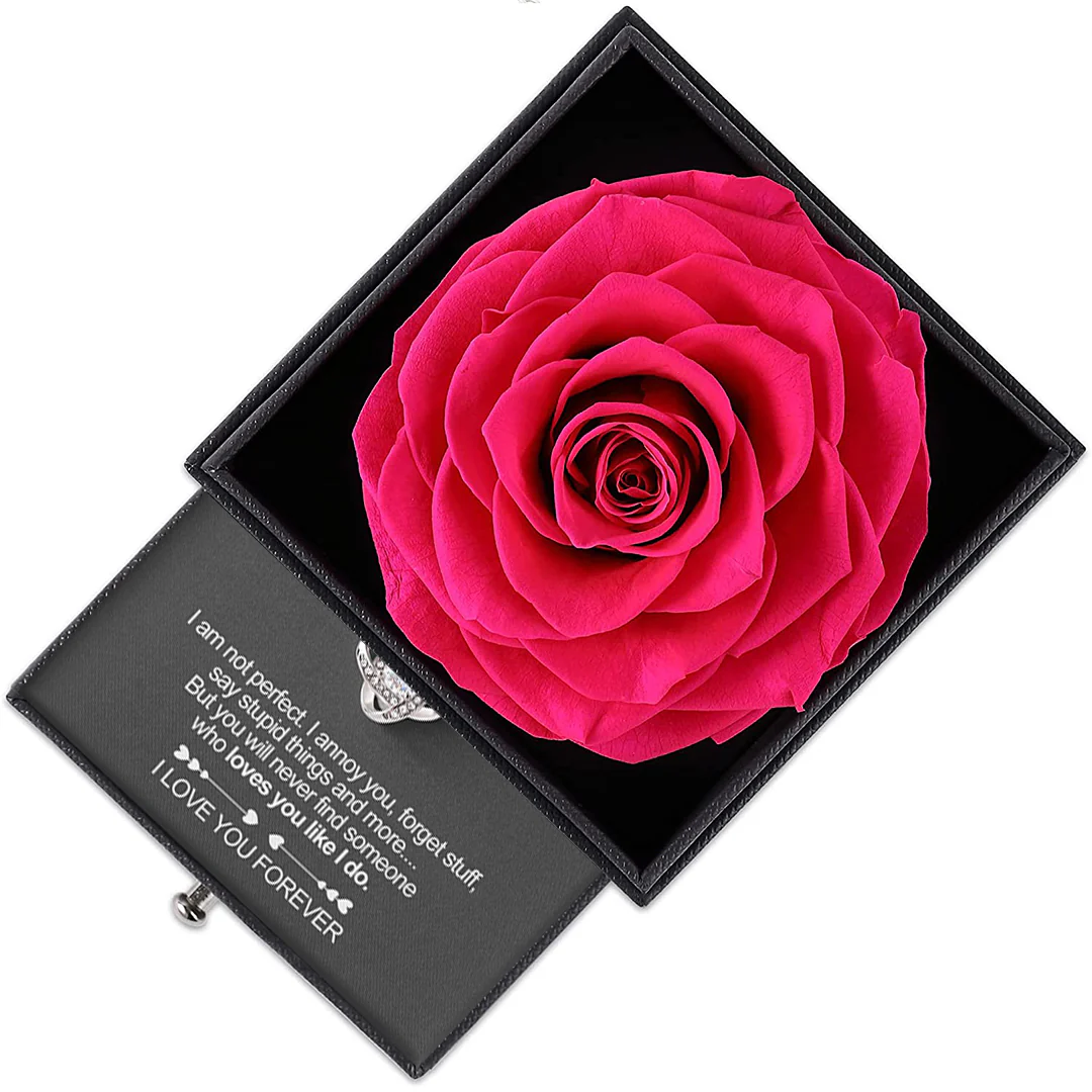 Sterling Silver Necklace with real Rose Gift Box - To my Love - Image 5