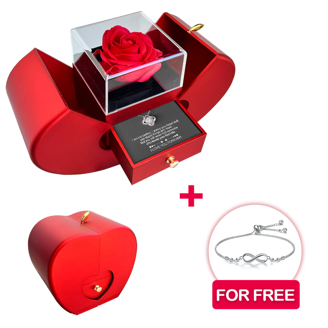 Sterling Silver Necklace with Real Rose + FREE BRACELET - Image 3