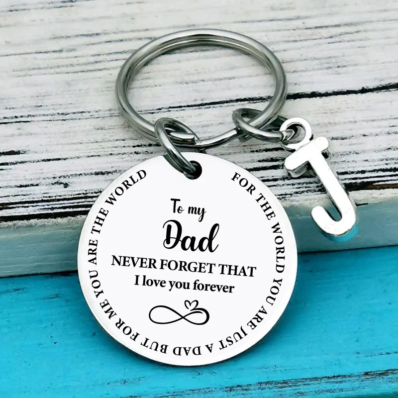 Keychain with initial - To my Dad - Image 2