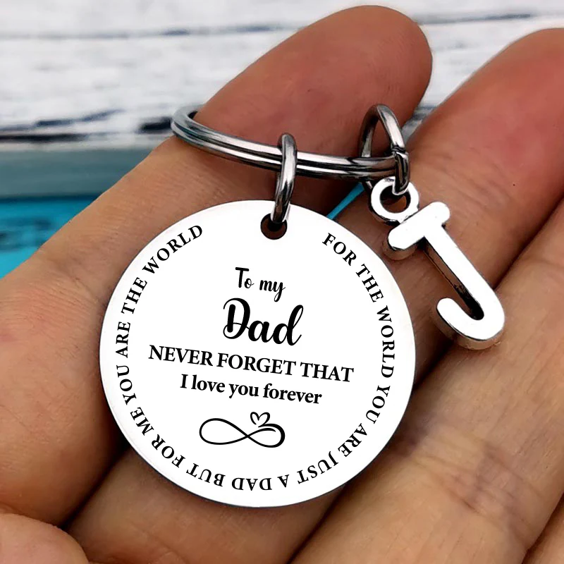 Keychain with initial - To my Dad - Image 3