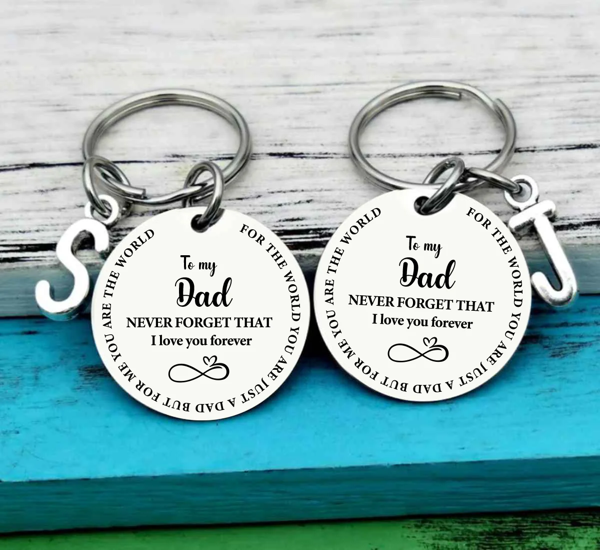 Keychain with initial - To my Dad - Image 4