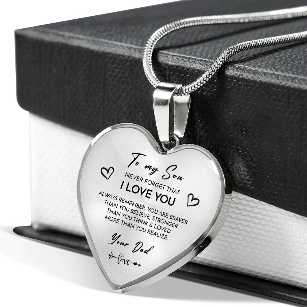 Heart necklace - To my Son from Dad - Image 3