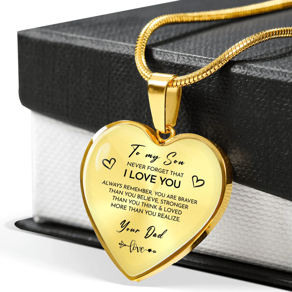 Heart necklace - To my Son from Dad - Image 4