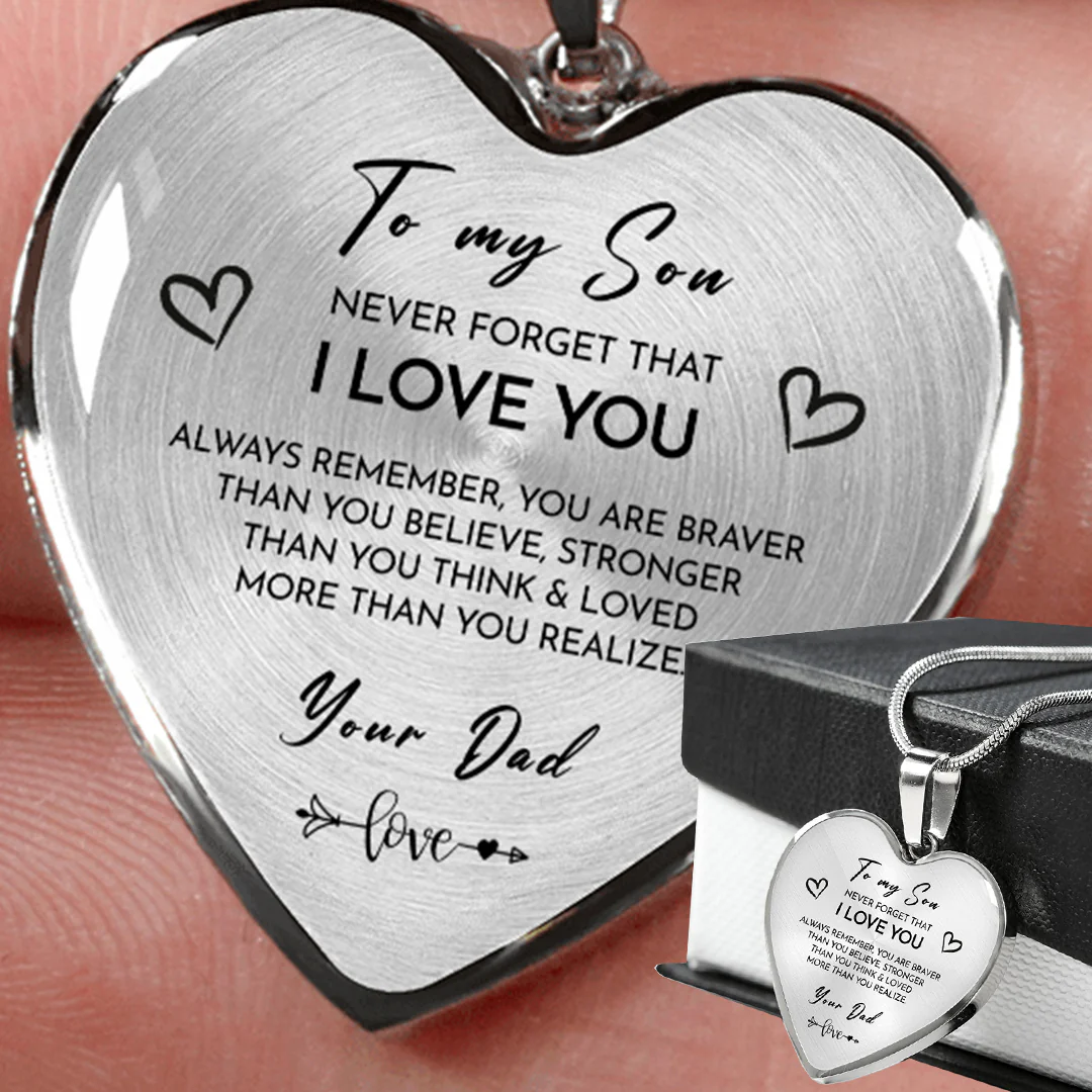 Heart necklace - To my Son from Dad - Image 5