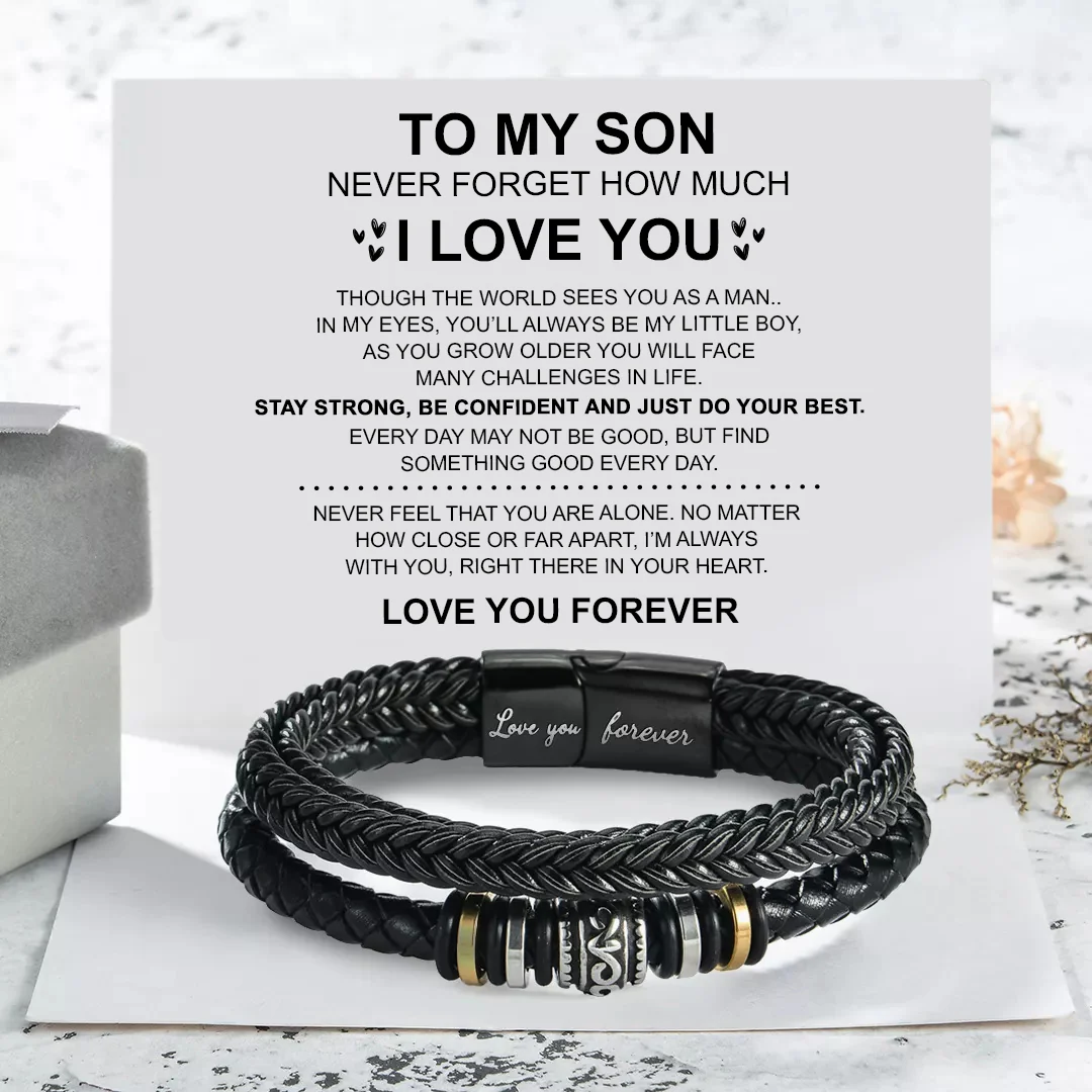 Leather Bracelet - I love you “To my Son” - Image 3