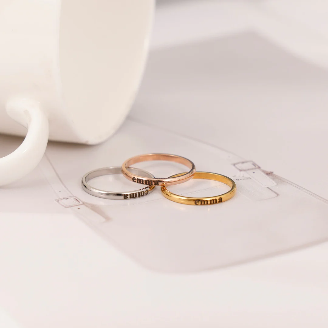Stackable Ring - With Personalized Name - Image 7