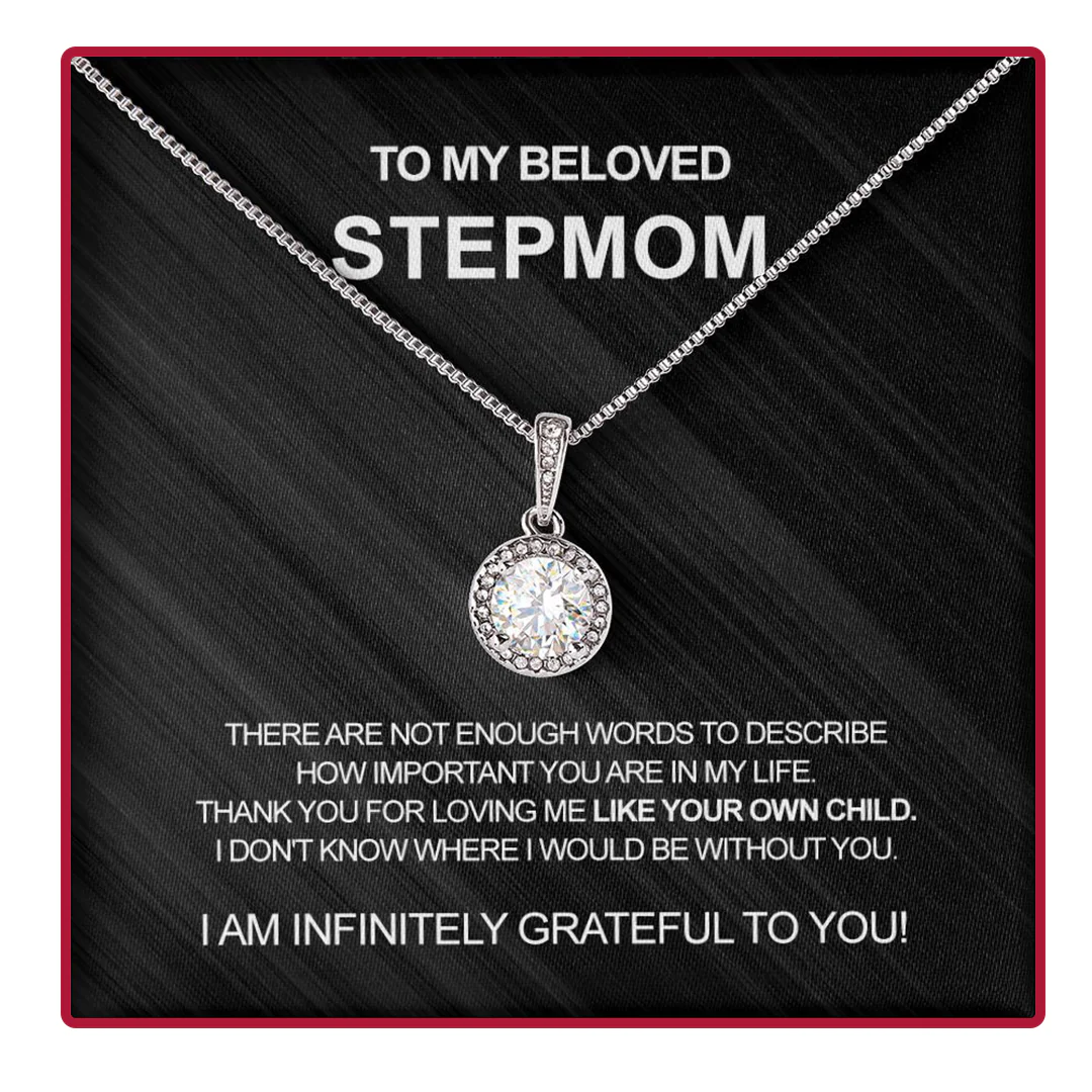Sterling Silver Necklace - With Real Rose - To My Stepmom - Image 6