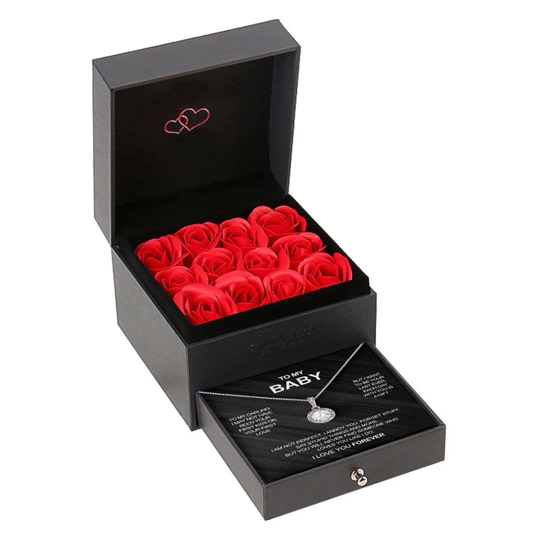 Sterling Silver Necklace with Rose Box - To My Baby - Image 3
