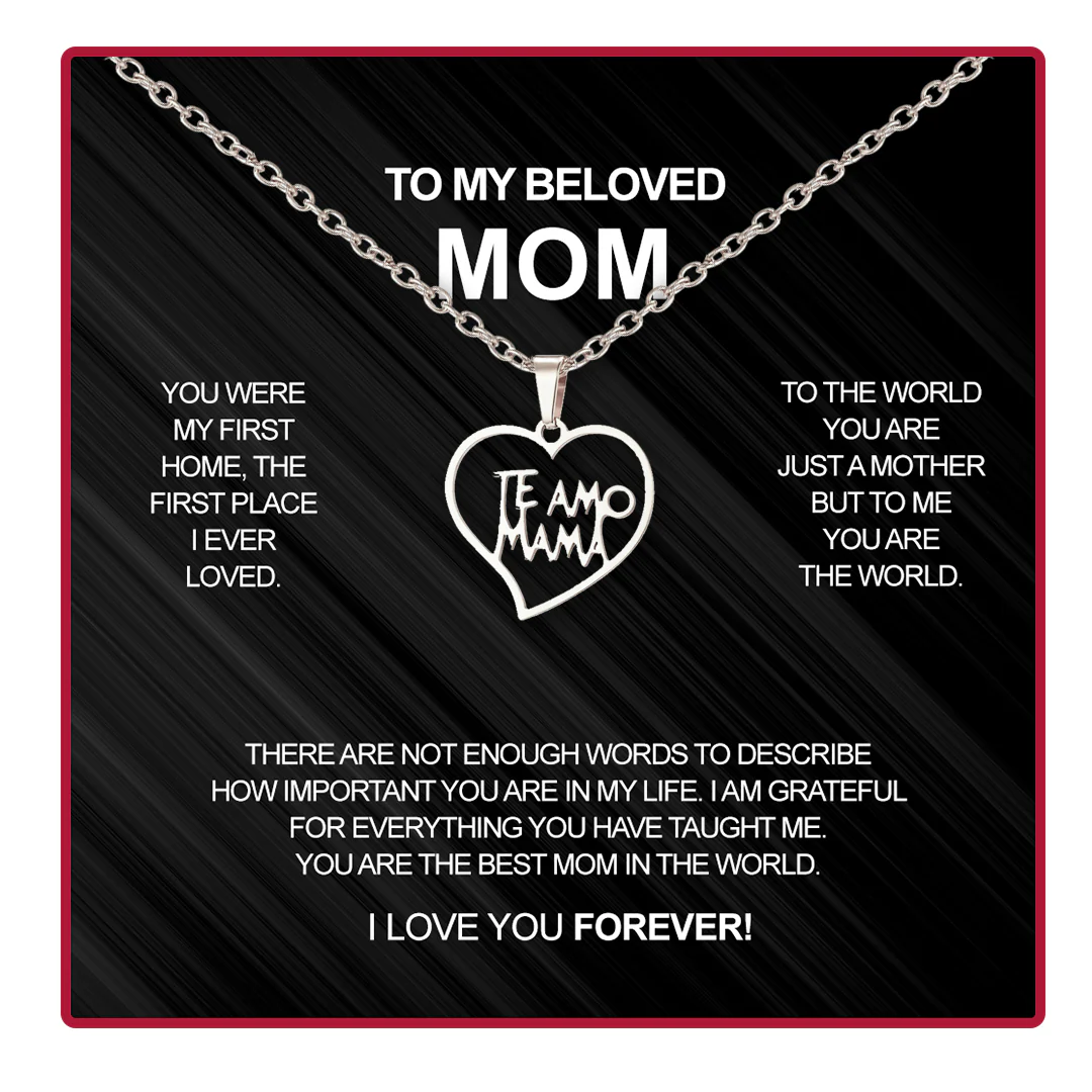 Te amo Mama Necklace - With Real Rose - Image 2