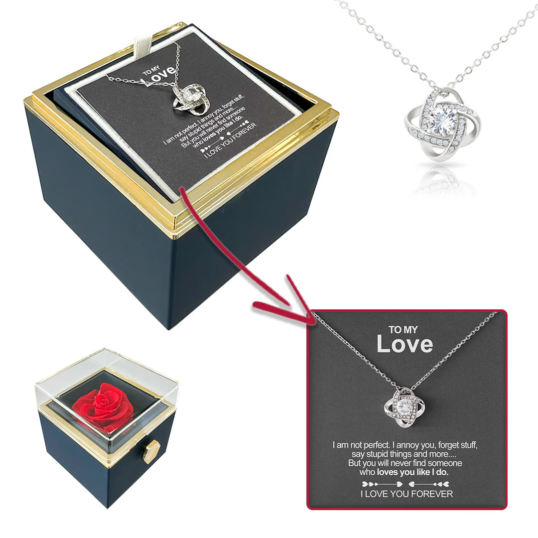 Sterling Silver Necklace - With Preserved Rose - To My Love - Image 10