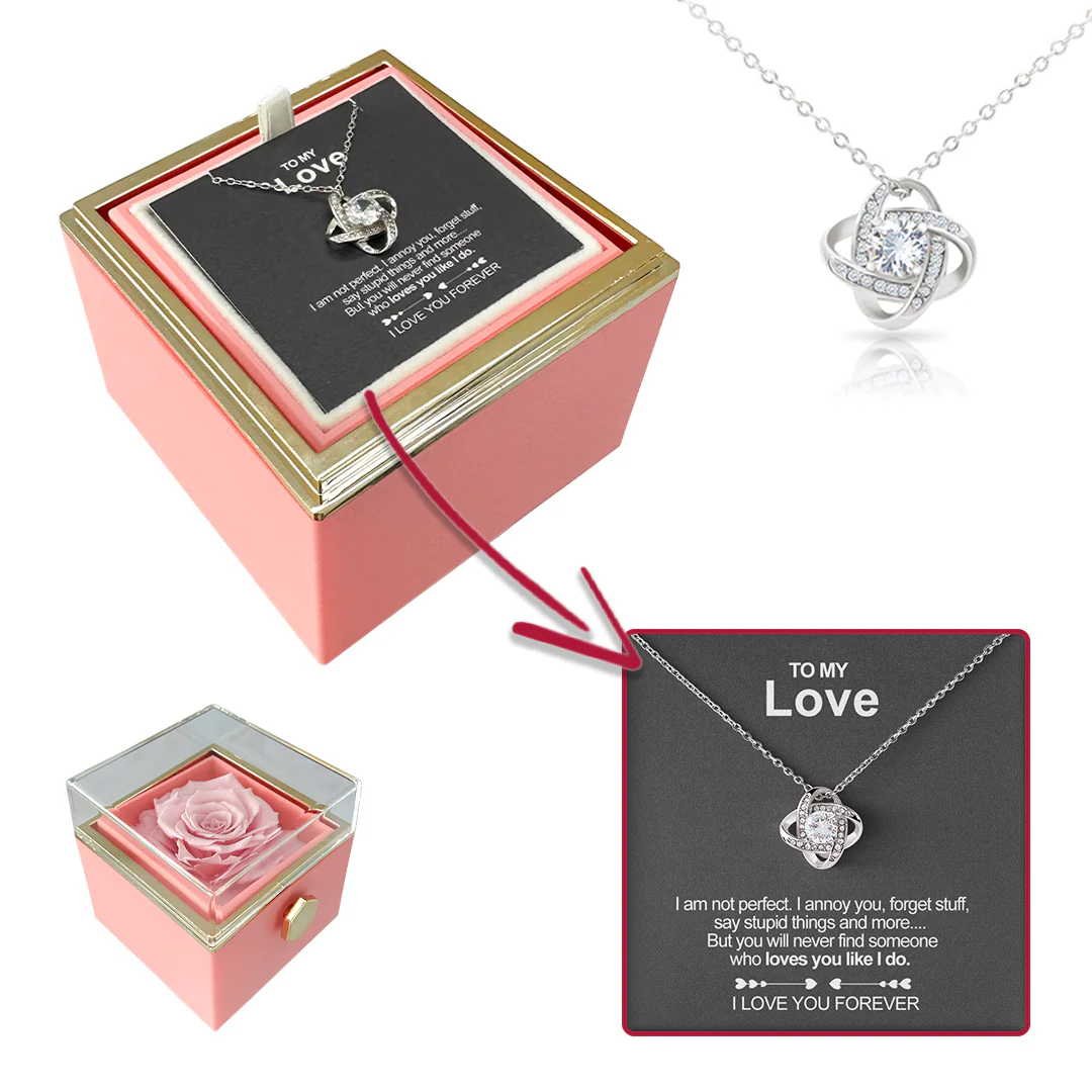 Sterling Silver Necklace - With Preserved Rose - To My Love - Image 12