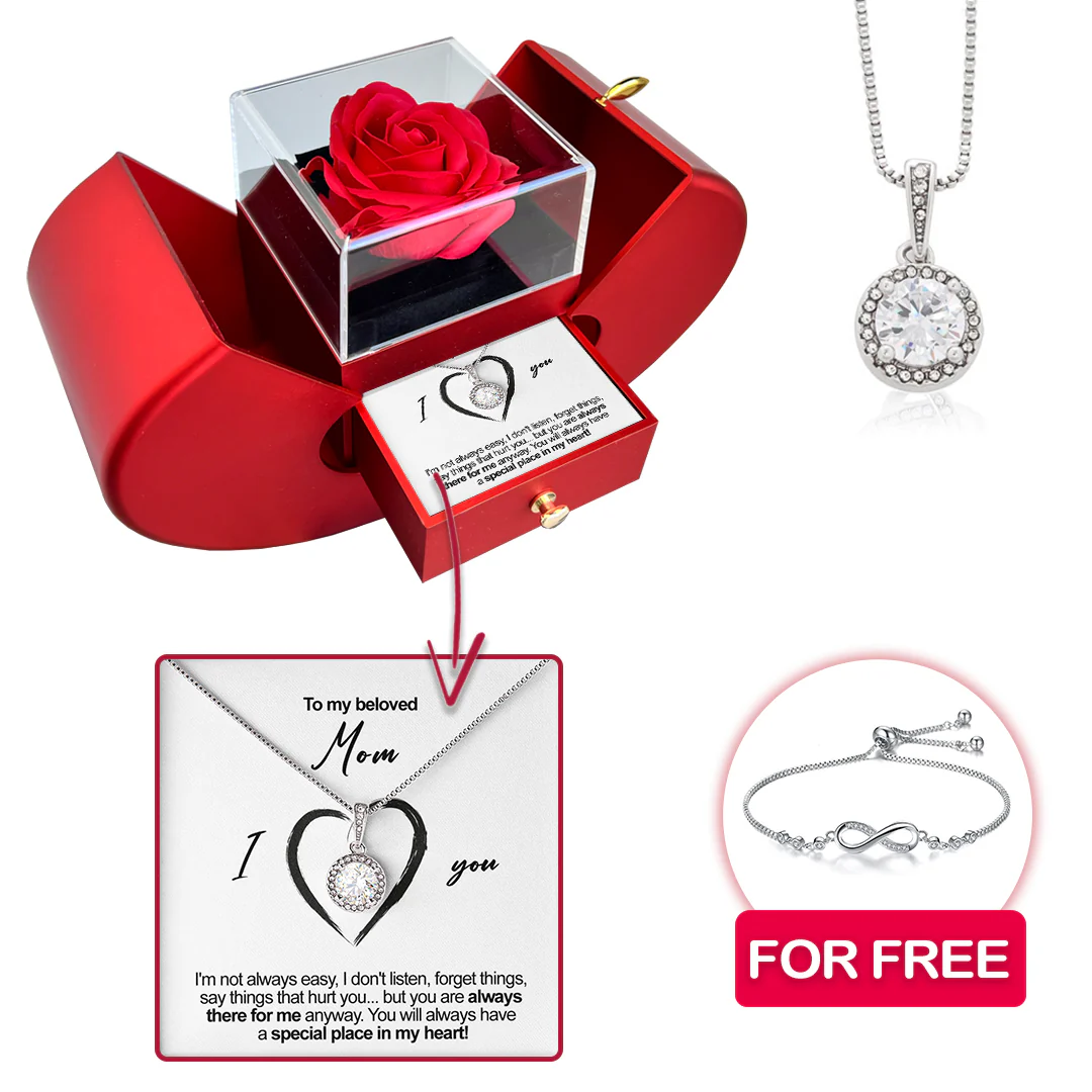 Sterling Silver Necklace - With Real Rose - To My Mother - Image 6