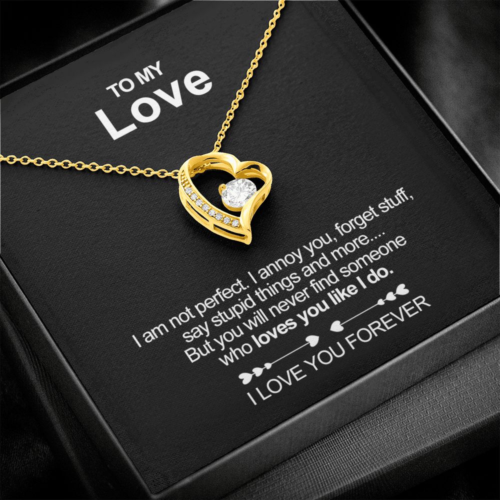Sterling Silver Heart Necklace - To my Love - Image 2
