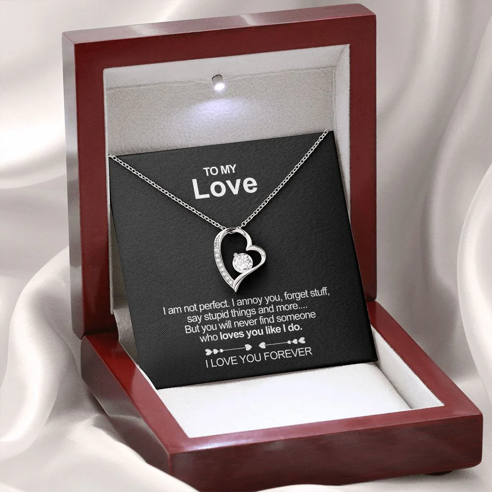 Sterling Silver Heart Necklace - To my Love - Image 4