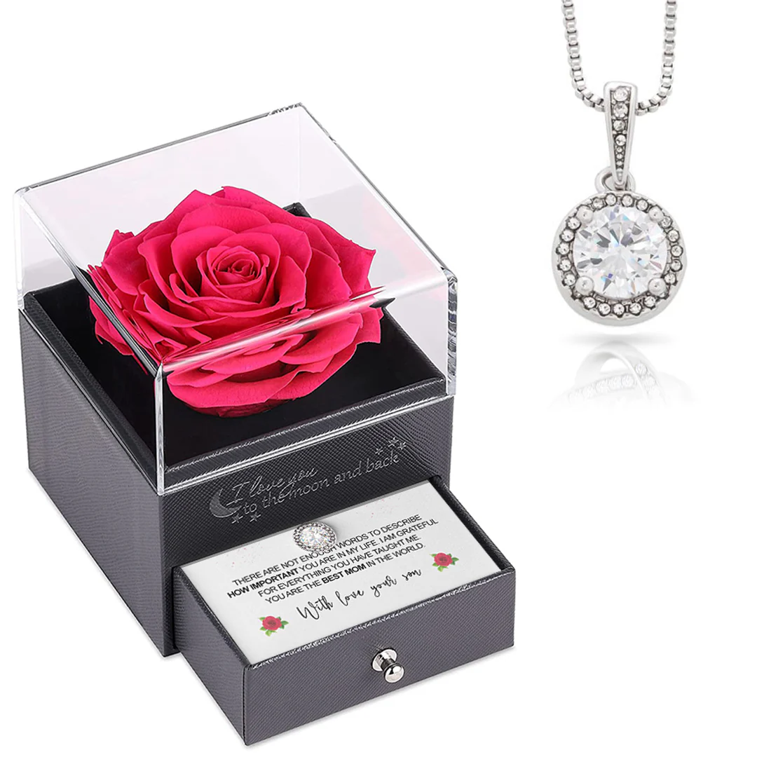 Sterling Silver Necklace with Rose Box - To My Mom - Image 10
