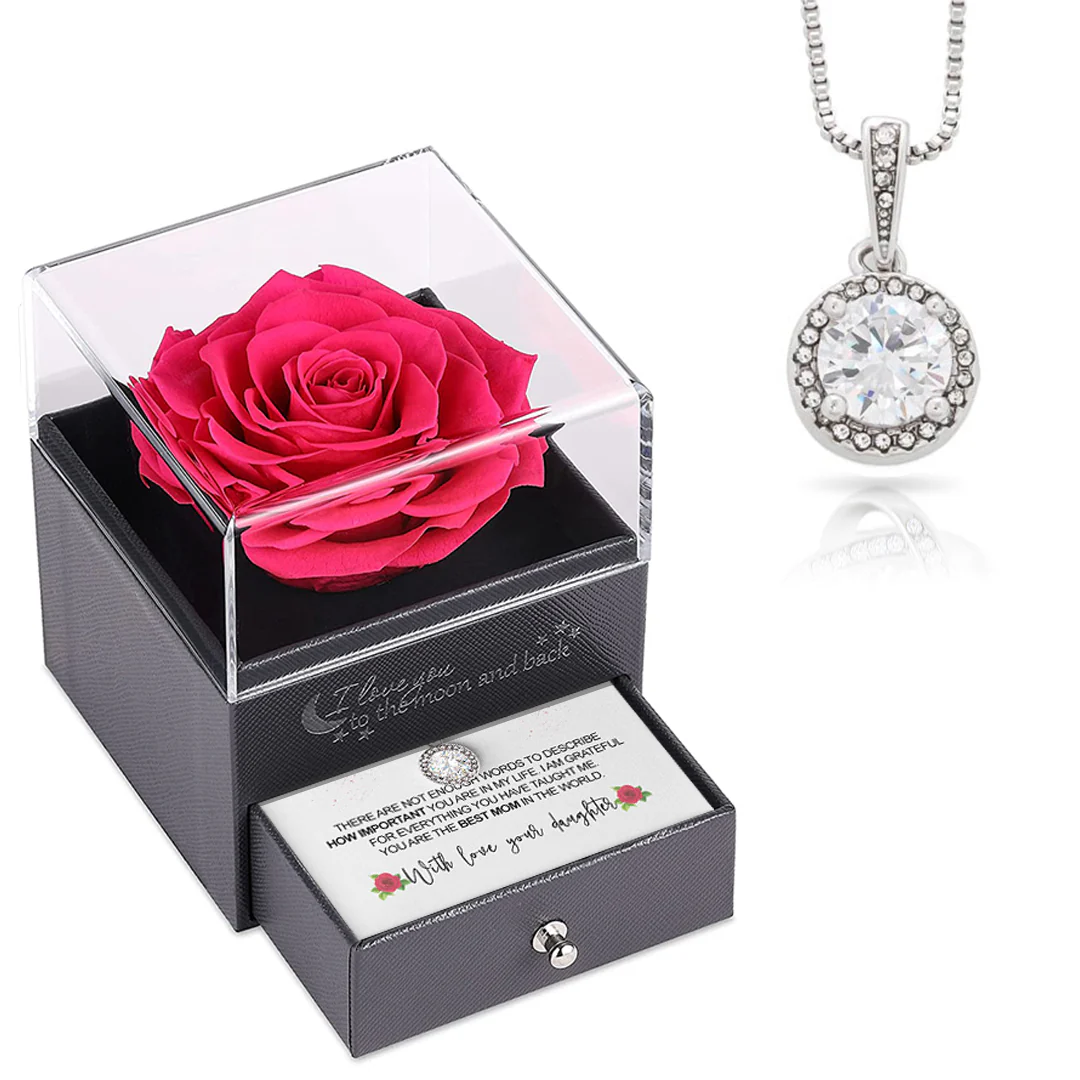 Sterling Silver Necklace with Rose Box - To My Mom - Image 7