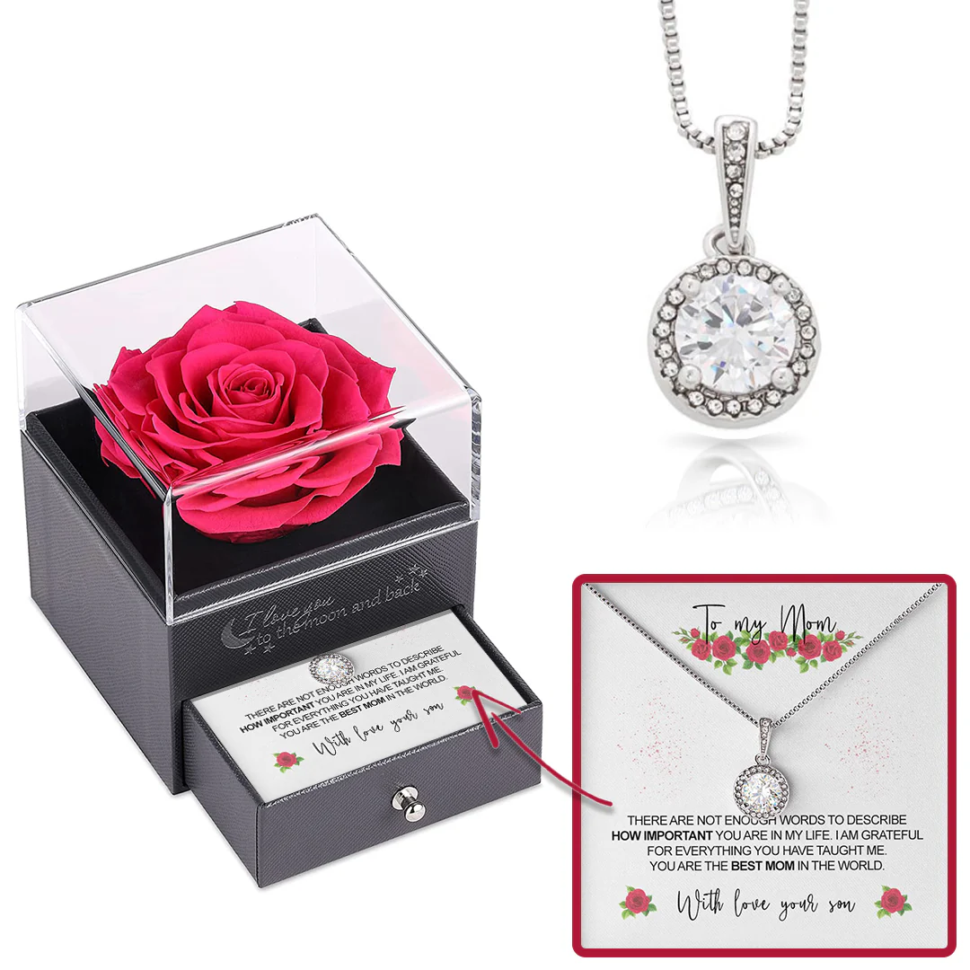 Sterling Silver Necklace with Rose Box - To My Mom - Image 9
