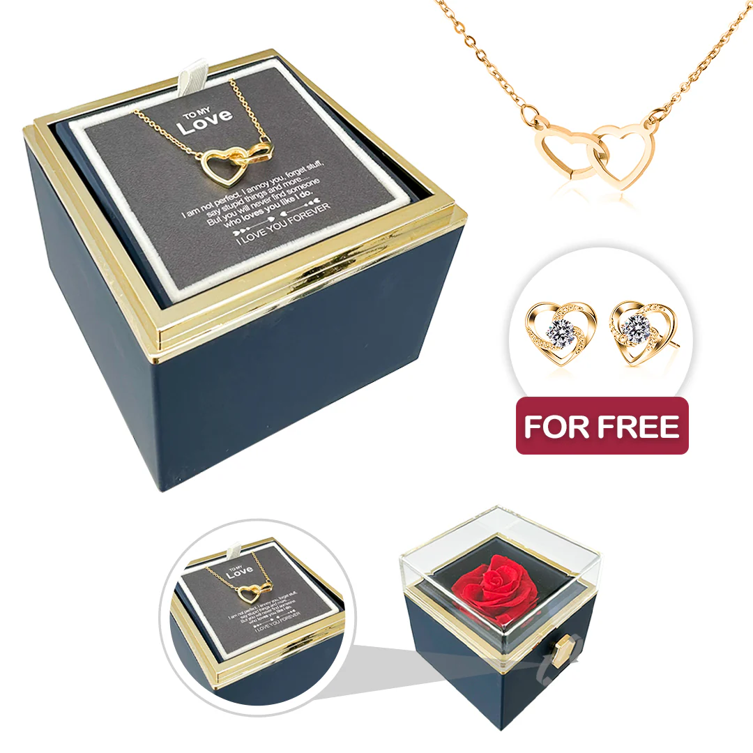 Engraved Necklace - With Real Rose + FREE EARRINGS - Image 4