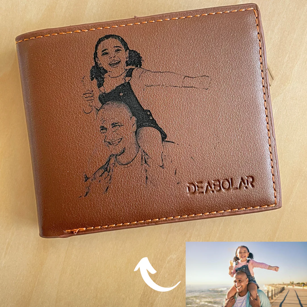 Photo Engraved Wallet - You are my Superhero Dad - Image 2