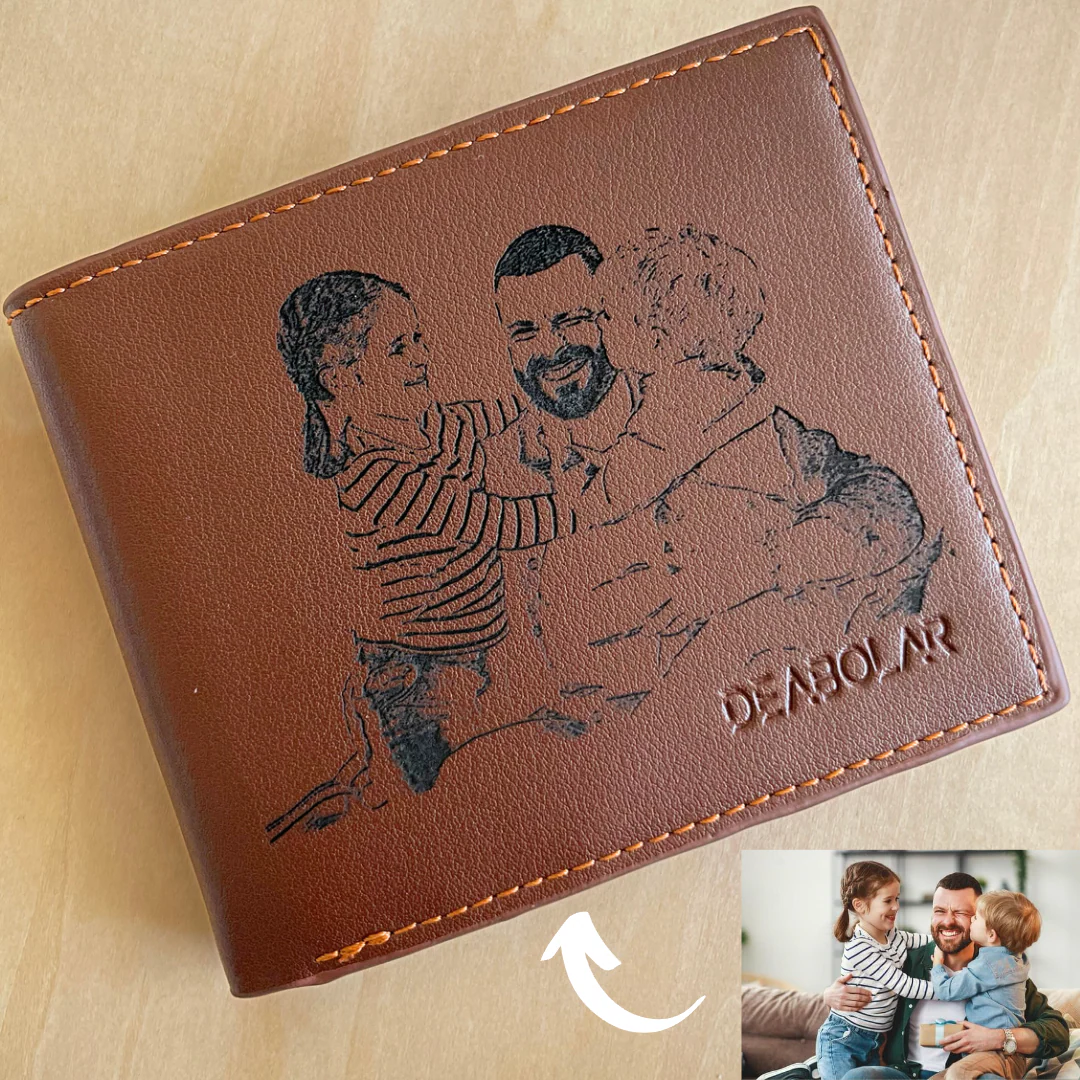 Photo Engraved Wallet - You are my Superhero Dad - Image 3